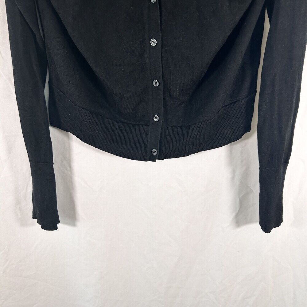 Athleta Sweater Women's Medium Black S&D Associates Vneck Long Sleeve - Picture 3 of 10